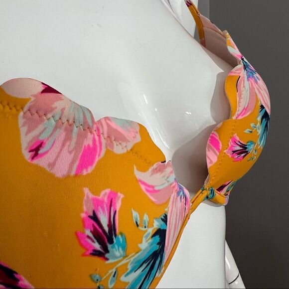 Shade &‎ Shore/VS Pink and Yellow Tropical print bikini - 34C/S - Picture 10 of 14